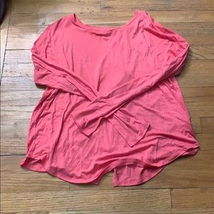 Pink t-shirt open back